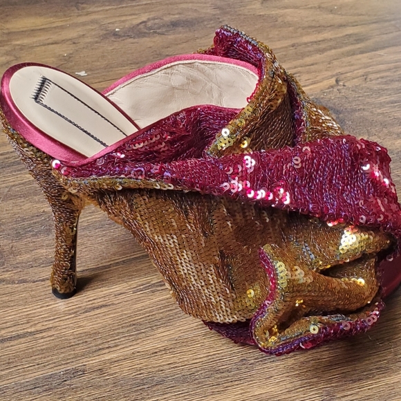 N°21 Sequin Peep-Toe Mules Size 39 US 8.5 - Picture 6 of 6